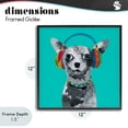 thumbnail image 4 of Stupell Industries Contemporary Jammin' Pup on Blue Black Framed Giclee Art, 12 x 12, by Lorenzo Collective, 4 of 8