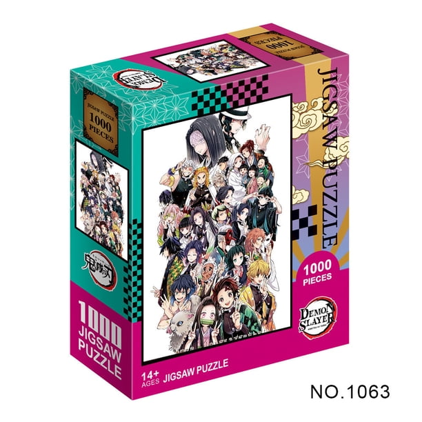 Rompecabezas de 500/1000 piezas para adultos, Demon Slayer, serie de Anime japonés, dibujos animados Kimetsu, juguetes educativos para niños, regalos
