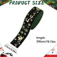 thumbnail image 3 of 0.98 Inch x 6.56 Ft Green Velvet Christmas Ribbon, Gold Foil Santa Sleigh Reindeer Printed Green and Gold Ribbon, Wired Edge Xmas Craft Ribbon for Gift Wrapping Wreath Bow Tree Decoration, 3 of 4