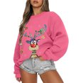 thumbnail image 1 of Chandails en Molleton à Col Rond de Noël Mode Décontractée pour Femmes à Manches Longues Col Rond Imprimé Chandail en Molleton pour Dames Hauts Blouse Chandail en Molleton à Col Rond pour Femmes en Liquidation, 1 of 2