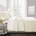 thumbnail image 2 of Lush Decor Ava Diamond Oversized 3 Piece Cotton Quilt Set, King, Ivory, 2 of 5