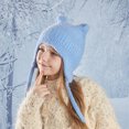 thumbnail image 2 of NOLDARES Kids Beanie Hat for Winter with Earfalp Children Cute Cat Ears Toddler Girls Boys Warm Wool Knit Ear Flap Cap(K134-Blue), 2 of 5