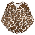 thumbnail image 4 of Giraffe Print Women's V-Neck Blouse With 3/4 Ruffled Bell Sleeves Casual Top Ladies Blouses, 4 of 7