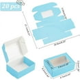 thumbnail image 2 of 20pcs Blue Cookie Box with Window 3.4x2.4x1.2 Inch Treat Box Kraft Paper Treat Box Pastry Box Donut Box Individual for Christmas Wedding Party Halloween Valentine's Day, 2 of 9