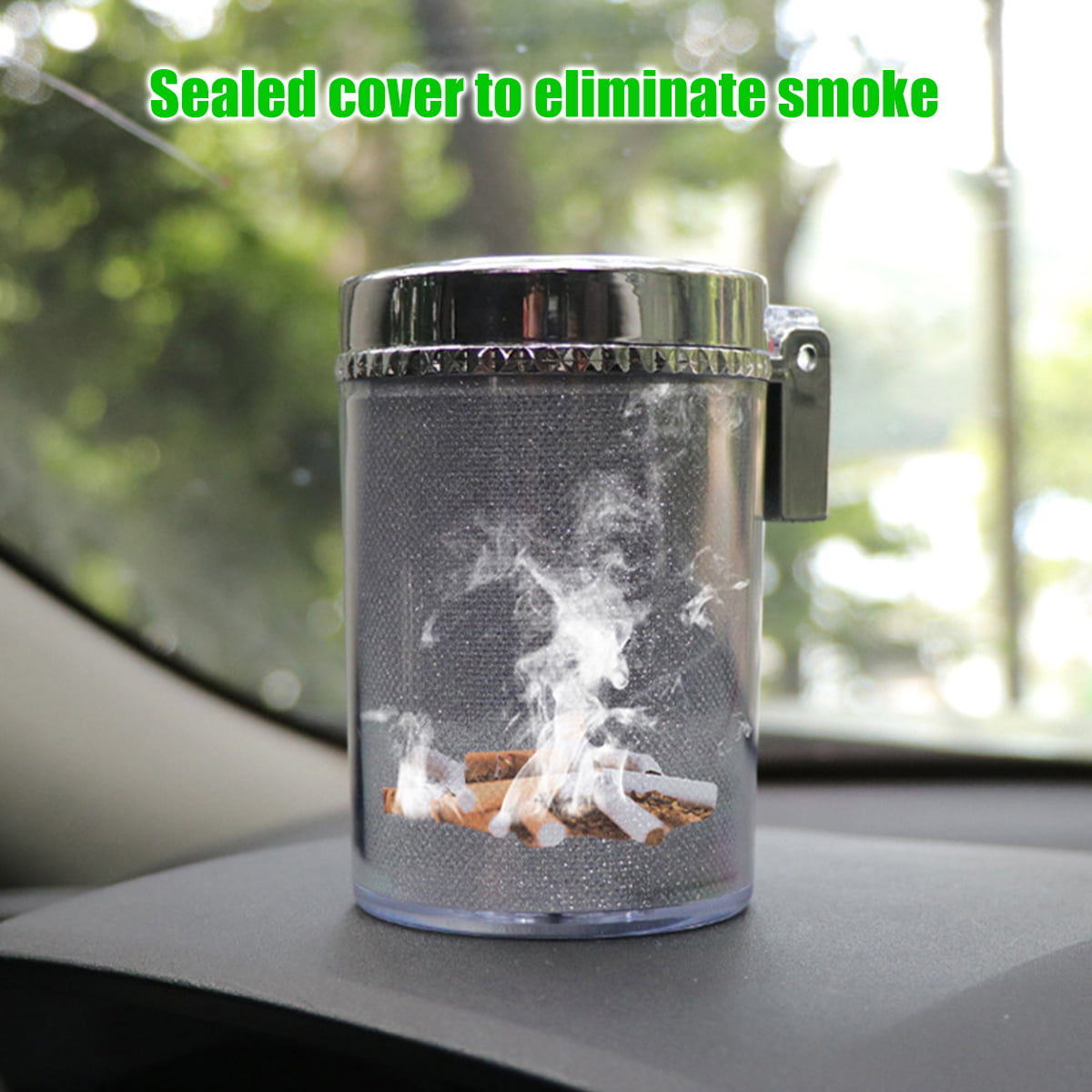 Q92D Ashtray Car Autoaschenbecher LED With 2 Windschnalle IN Drink Holder