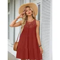 thumbnail image 3 of Cuteduck Summer Dresses 2024 Casual Halter Sleeveless Flowy Mini Dress Tiered Pleated Beach Sundress, S-2XL, 3 of 4