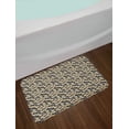 thumbnail image 2 of Abstract Bath Mat, Simple Rose Petals Pattern in Neutral Tones, Plush Bathroom Decor Mat with Non Slip Backing, 29.5" X 17.5", Dark Blue Grey Ecru, by Ambesonne, 2 of 2
