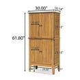 thumbnail image 3 of Christopher Knight Home Coastal Outdoor Solid Wood Storage Cabinet, Weather-Resistant, Slatted, Teak, 3 of 15