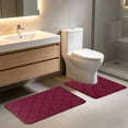 thumbnail image 4 of Vacemry Bathroom Toilet Rug Set 2-Piece, Non Slip U-Shape Latex Bath Mat, Absorbent Quick-Dry Floor Carpet, Velvet Fleece Bathroom Rugs For Toilet Shower Tub Washable Decor, 4 of 6