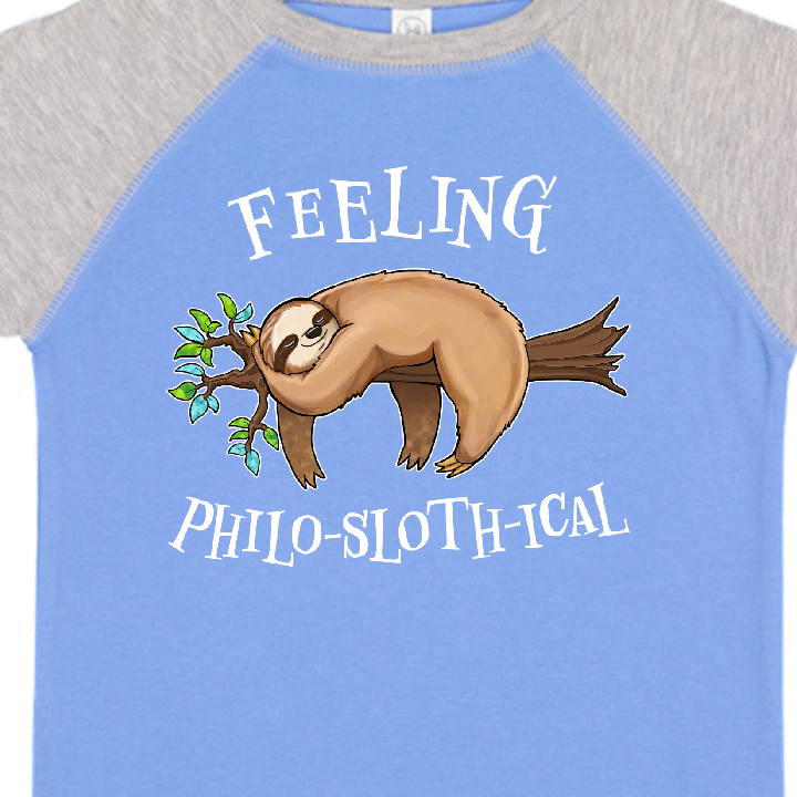 Inktastic Feeling Philo-Sloth-ical- cute and funny sloth on a tree branch Gift Toddler Boy or Toddler Girl T-Shirt - image 3 of 4