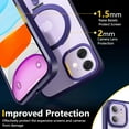 thumbnail image 4 of for iPhone 13 Phone Case & iPhone 14 Case - Magnetic Stand, Ring Holder, Compatible with Mag-Safe - Translucent Matte iPhone 13 & 14 Phone Case 6.1" for Women Men, Purple, 4 of 13