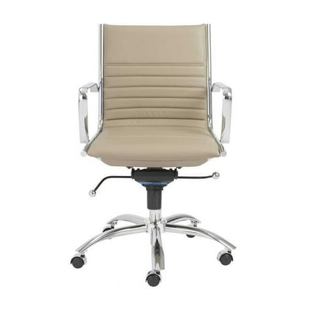 UPC: 4512839461410 | HomeRoots Taupe Low Back Office Chair with Chromed Steel Base  27.01 x 25.04 x 38 in.