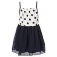 thumbnail image 2 of Little Girls Navy White Flower Accent Sweet Knit Slip Dress 2/3, 2 of 2