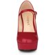 thumbnail image 2 of Zapatos de tacón de aguja con correa en el tobillo y plataforma para mujer Rojo 38, 2 of 6