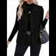 thumbnail image 2 of Chaleco Acolchado Sin Mangas para Mujer, Chaqueta con Cremallera, Abrigo de Moda para Otoño y . Negro L, 2 of 7
