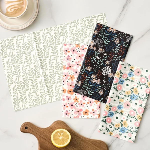 Not-A-Paper Towel- Reusable Paper Towels - 12 Pack | Napkins Cloth Washable (Fantasy Blooms)