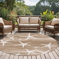 thumbnail image 4 of Brown Coastal Round Area Rug 6Ft Washable Circle Rugs for Bathroom Office, Summer Ocean Waves Ombre Sea Starfish Non-Slip Carpet Floor Mats Indoor Outdoor Carpet Runner Aesthetic Home Decor, 4 of 8