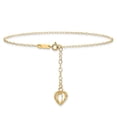 thumbnail image 3 of TheJewelryHut Designer 14k Oval Link Chain with Diamond-cut Heart Cage 9in Plus 1in Ext Anklet, 3 of 3