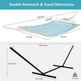 thumbnail image 5 of SUNCREAT Double Outdoor Hammock with Stand, Two Person Cotton Rope Hammock with Polyester Pad, Green, 5 of 10