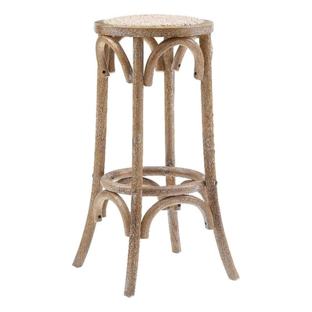 Riverbay Furniture Tabouret de Bar Rond Rétro en Bois Sans Dossier de 30 Pouces en Brun Délavé