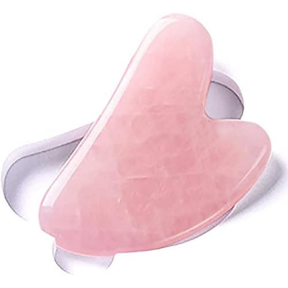 Gua Sha Facial Tools - Natural Healing Crystals Facial Massager Tools for Face Back Neck Body(Rose Quartz) Pink Guasha