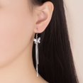 thumbnail image 2 of Pendientes de Mariposa Sailing Chapados en Plata con Borla para Mujer, 2 of 5