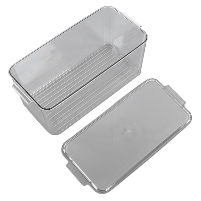 Caja De Almacenamiento De Plástico, Paquete De Refrigerios Apilable Transparente Para Cocina Para Despensa Para Refrigerador