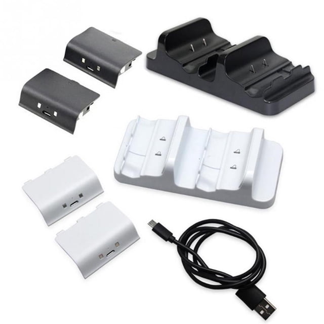 Estación de carga de energía USB de dual de 2 piezas baterías perfke Base de carga del controlador de juego