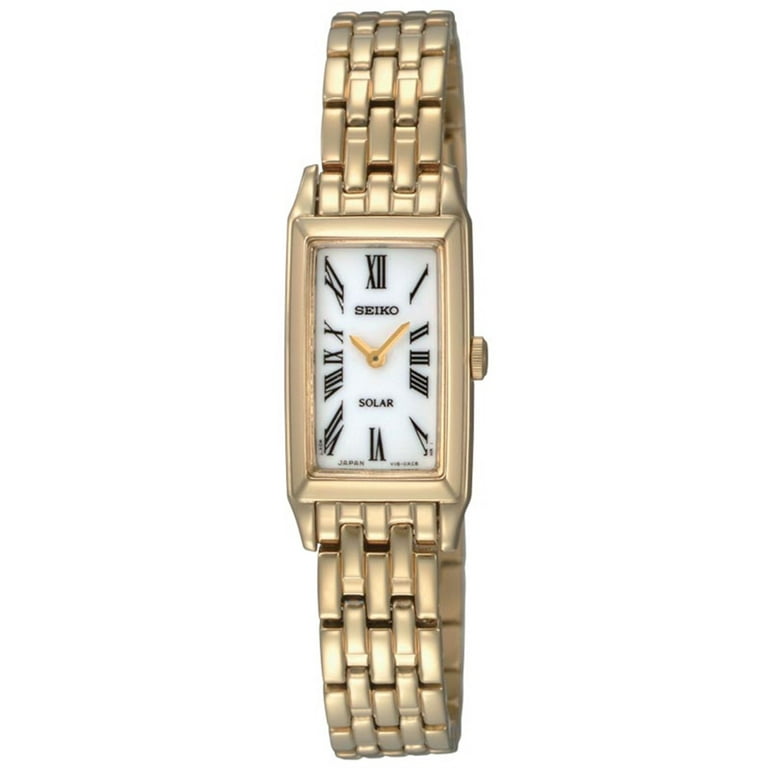 Seiko Women s SUP032 Gold Tone Stainless Steel White Dial Watch