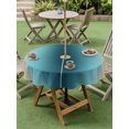 thumbnail image 4 of Outdoor Tablecloth with Umbrella Hole for Patio/Picnic/Party/Camping, Turquoise Yellow Ombre Waterproof Table Cloth Round Cover Washable, Farmhouse Modern Gradient Art (Dia 54"), 4 of 8