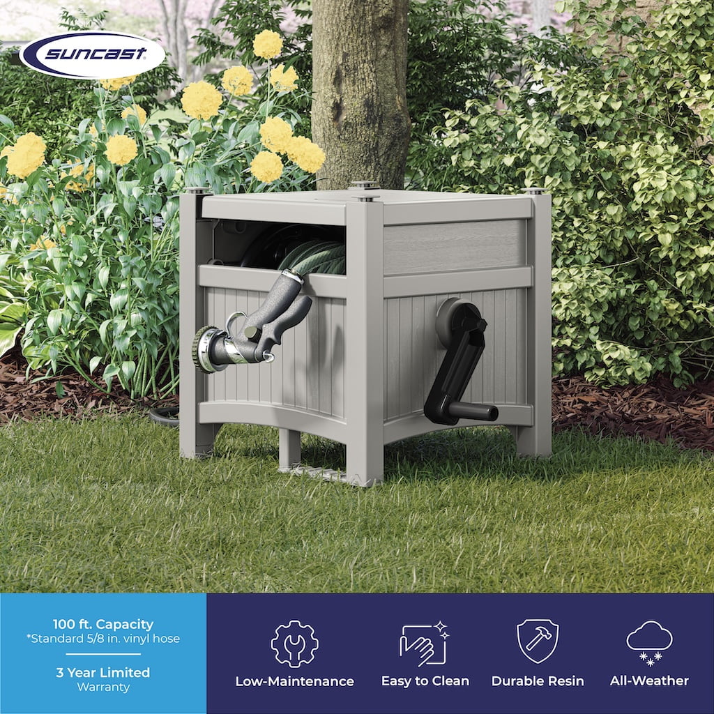 Suncast 100 ft. Hose Hideaway Hose Reel, Gray