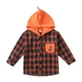 thumbnail image 2 of Esaierr Kids Boys Plaid Shirts Coat for Toddler Baby Hooded Plaid Shirt Long Sleeve Fall Dinosaur Winter Tops Jackets for 1-7Y, 2 of 5
