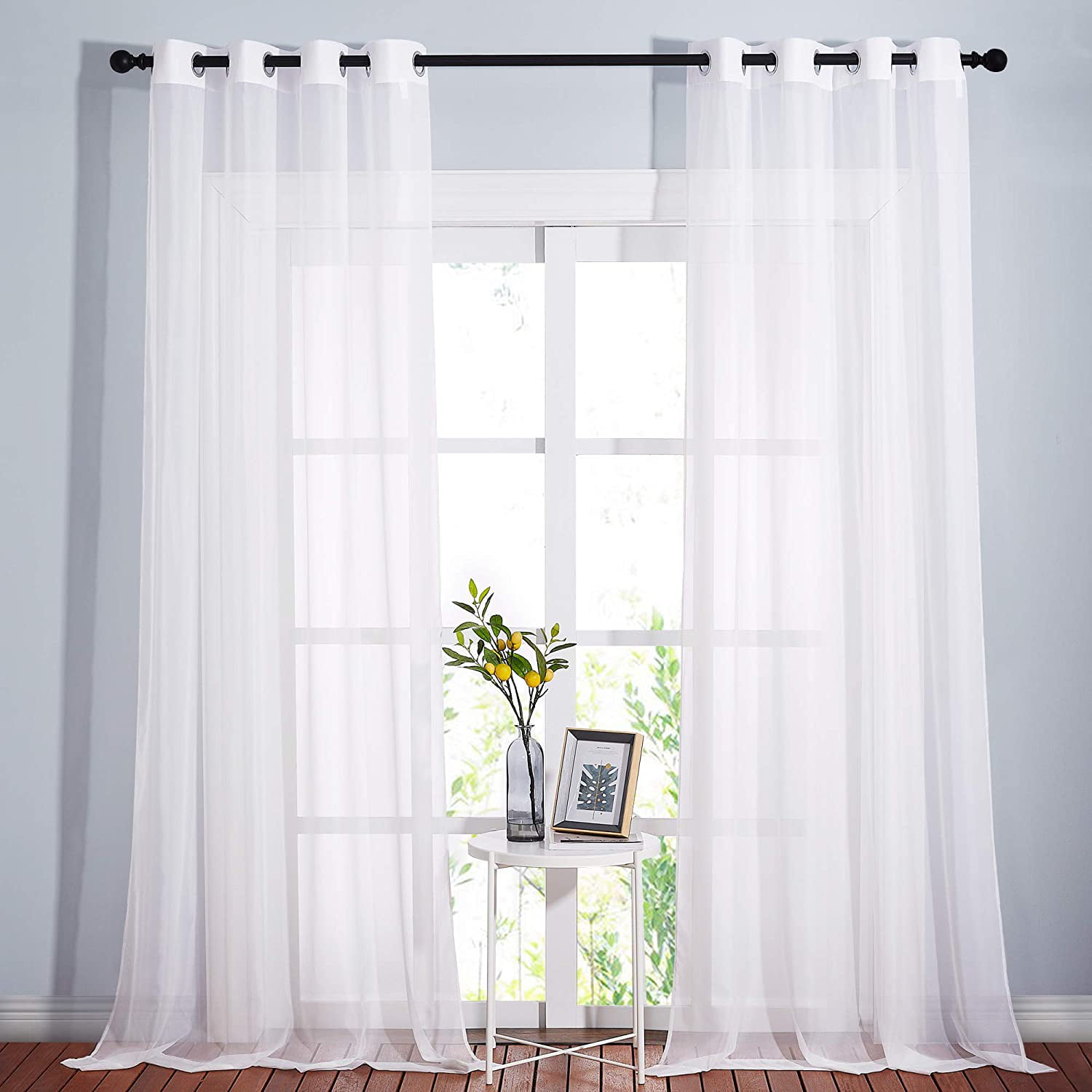 ELEGANCE 1PC SOLID VOILE SHEER WINDOW DRESSING CURTAIN GROMMET PANEL DRAPES 