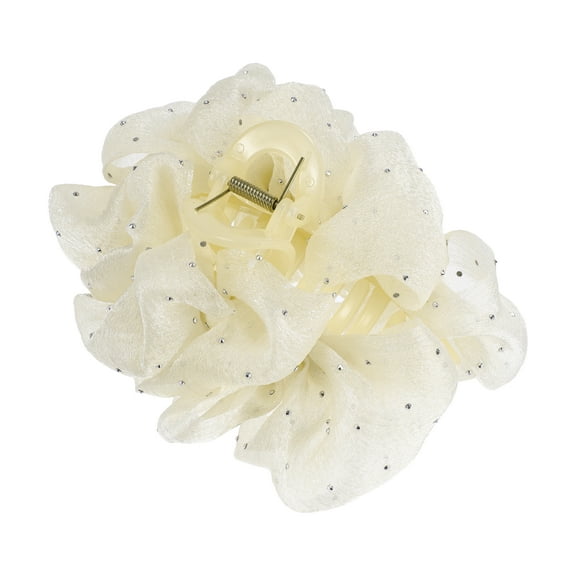 Unique Bargains 1 Pc Classic Elegant Hair Clips Hairdo Clip for Women 6.30"x5.51"x2.76" Beige