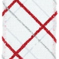 thumbnail image 4 of Red/White/Silver Glitter Plaid Wired Edge Christmas Ribbon, 1.5" x 15', by Holiday Time, 4 of 5