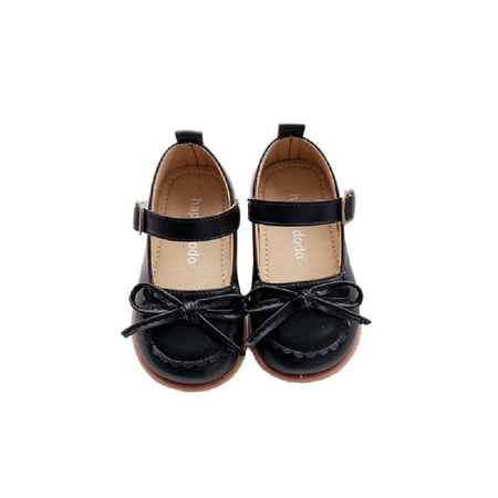 

Tenmix Girls Flat Shoe Round Toe Princess Shoes Soft Sole Flats Magic Tape Mary Jane School Cute Lightweight Loafers Black 11C