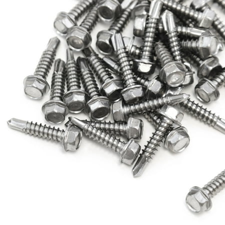 

Red Hound Auto 50 Marine Hex Head Self Drilling Screw Set Number 12 x 1 Inch for Wood Metal Plastics 304 SS Stainless Steel Corrosion Resistant