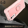 thumbnail image 4 of SaniMore for LG Velvet Case with Hidden Bracket Rugged Heavy Duty Protective [Hard PC Back + Silicone Bumper] Shokcproof Anti-drop Tri-layer Hybird Shell For LG Velvet 5G 2020 LM-G900, Rose Gold, 4 of 7