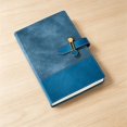 thumbnail image 4 of A5 Leather Journal Notebook Blue with Metal Buckle, Reusable Notebook A5 Lined Writing Diary, Executive Business Notebook, Professional Meeting Journal, Travel Planner, 224 Pages, 4 of 8