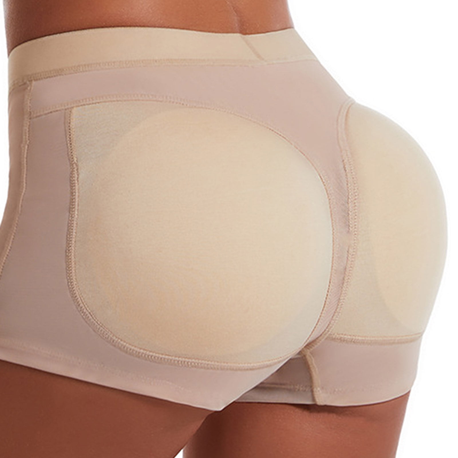 GENEMA Women Mid Rise Tummy Control Body Shaper Fake Buttock Hip Enhancer  Seamless Butt Lifter Padded Shapewear Panties Underwear Shorts 