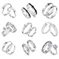 thumbnail image 4 of kurtrusly 2Pcs/set Men Women Couples Rings Wedding Party Crystal Letters Cuff Ring Love Matching Jewelry, 4 of 9