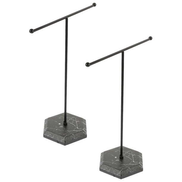 unbranded 2Ud Para Joyería De Hierro En T Organizador De Collares Y Aretes Negro