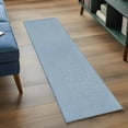 thumbnail image 4 of Vintage Sky Blue Large Area Rugs for Bedroom Living Room, Soft Non Slip Carpet Bedside Rug, Farmhouse Retro Solid Color Linen Texture Rectangular Floor Cover Kitchen Accent Rug 2'x6' for Office, 4 of 9