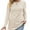 01 Beige, variant on Lightweight Blouse For Women Solid V Neck Long Sleeve Fall Tops Fashion Ribbed Knit Shirts Cogild