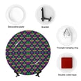 thumbnail image 4 of Bingfone Mardi Gras Carnival3 Print Bone China Dinner Decorative Plates,Handmade Ceramic Dinner Plate with Stand for Home Club-7in, 4 of 6