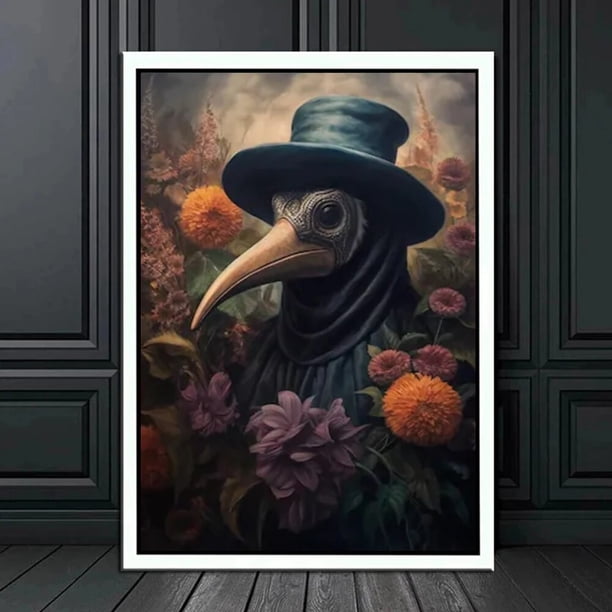 Póster de pared de arte de la Academia oscura, Victoria Crow, bruja, fantasma, Mural de Halloween, decoración moderna del hogar, impresión de imagen gótica, pintura al óleo