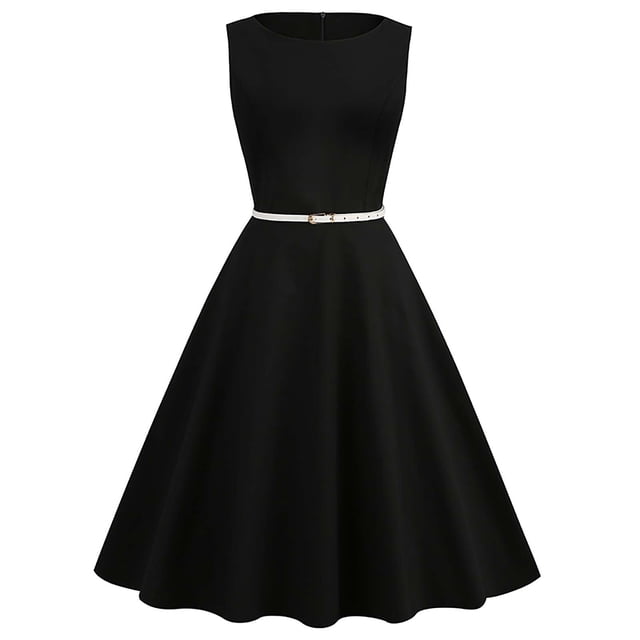 SMihono Robes Bohèmes d'Été pour Femmes Grande Taille Mode Col Rond Sans Manches Vintage Imprimé Fête Cocktail Robes Évasées Robes Extensibles Évasées