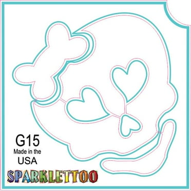 Ruby Red Paint G15-2 2 x 2 in. 2 Ply Girl Skull Design Glitter Tattoo, Pack of 100