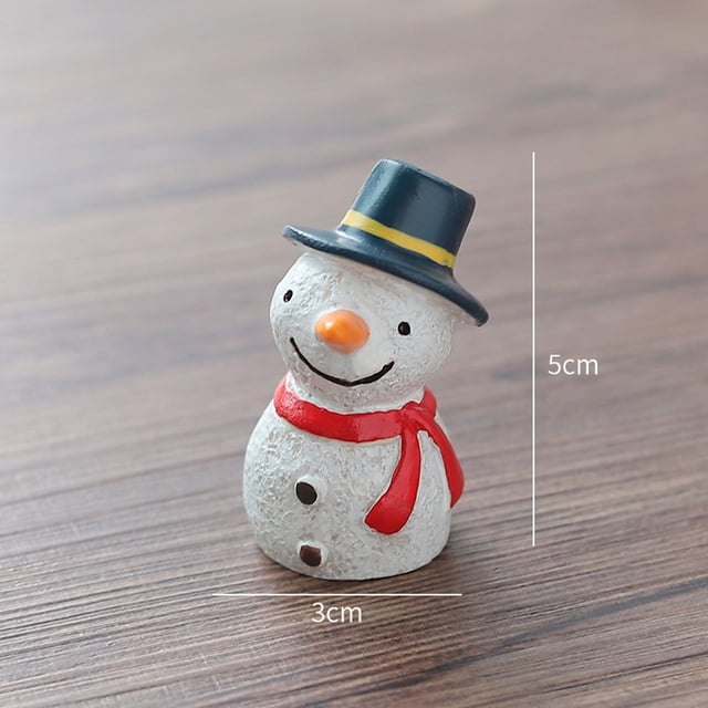 Fiudx Adorno Navideño de Resina, Papá Noel y Muñeco de Nieve para Árbol, Material Ecológico, Perfecto para Escritorio, Jardín En Miniatura o Casa de Muñecas, Decoración Navideña, Tamaño 5 X 5 Cm.