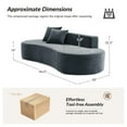 thumbnail image 3 of Tina's Home Modern Minimalist 3-Seater Blue Sofa for Adult Living Room Couch with Curved Design No Assembly Required, 3 of 8